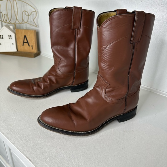 Justin Boots Shoes - Justin Roper Western Cowboy Boots Leather Style 3404 Womens - Size 8.5D